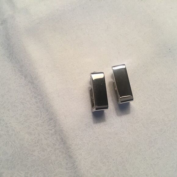 $8 ea or 3/$15. Silvertone Knife-Edge Hoop Earring - Picture 3 of 4